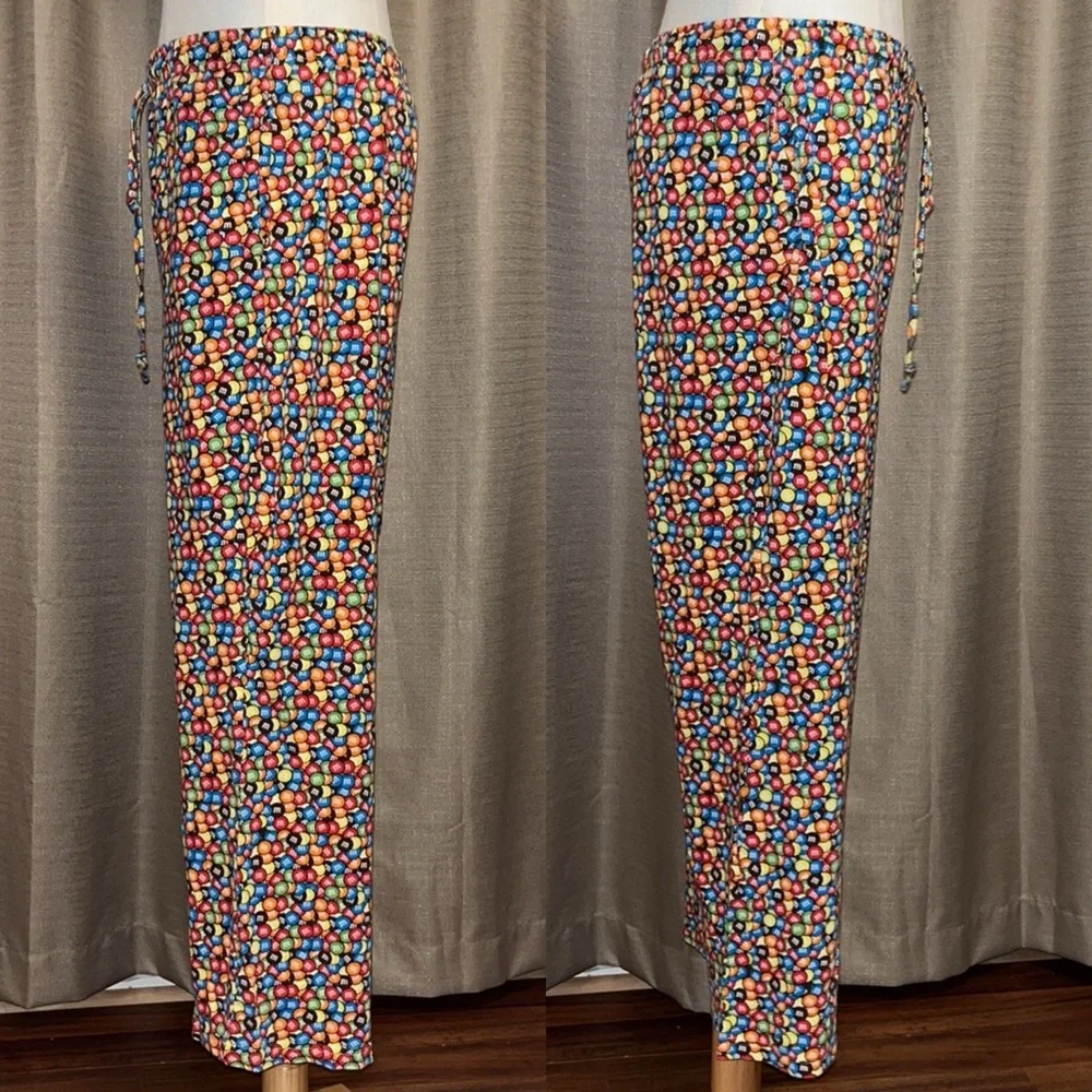 M & M’s Mens Medium Candy Print Pajama Lounge Elastic Waist Pant